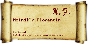 Molnár Florentin névjegykártya